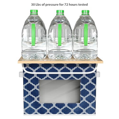 Univivi Fabric Foldable Storage Boxes with Lids, 4 Pack, Blue Lantern - color: Blue Lantern