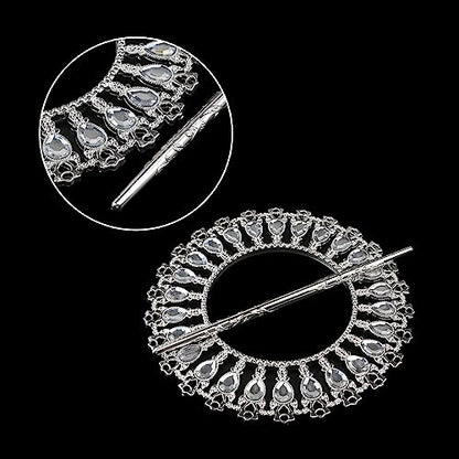 2 Pack Shiny Silver Curtain Tiebacks Round Holdbacks, 26 Crystals - style: 26 Crystals Silver