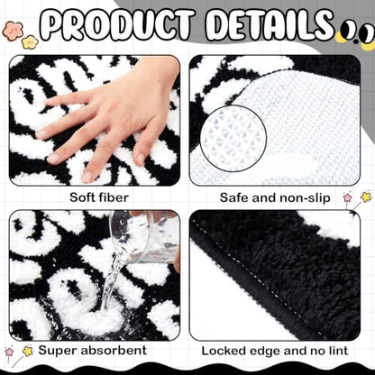U Shaped Toilet Rug Washable Cute Bath Mat 24x20,Relax Renew Refresh - style: Relax Renew Refresh
