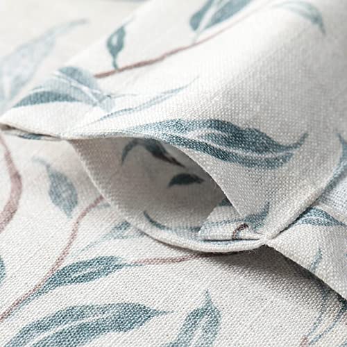 VOGOL Tier Curtains 30 Inch Length, Cute Leaves Print Valances Curtain Privacy Half Window Tiers for Cafe Farmhouse Living Room Bedroom, 30 x 30, 2 Panels - color: Blue, size: 30"W x 30"L (Pack of 2)