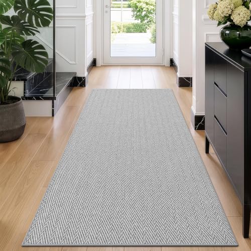 LUMI Ultra Thin Runner Rug for Hallway 2'8"x8', Entryway Rug, Light Gray - color: Gray - Light, size: 2'8" x 8' (32"x96")