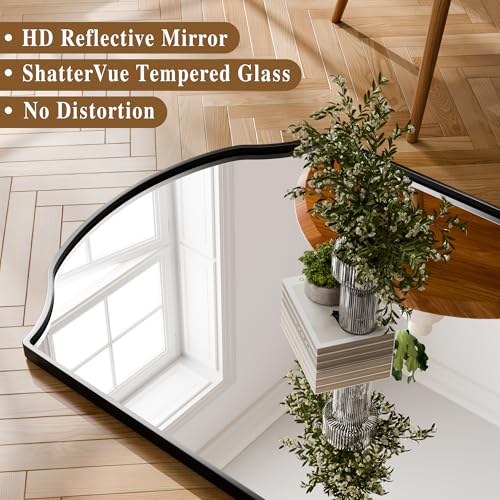 BEAUTYPEAK 71"x30" Full Length Mirror with Unique Arched Design - size: 71"L x 30"W