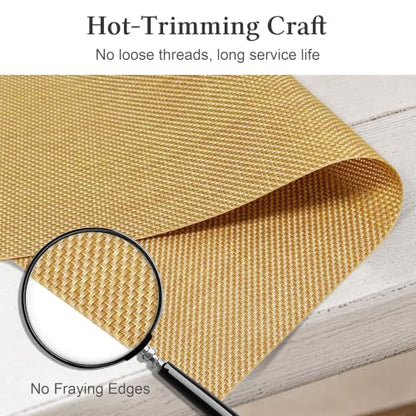 HOOMIL Placemats Set of 4, Heat Resistant, Gold - color: Gold, size: Set of 4