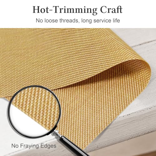 HOOMIL Placemats Set of 6, Heat Resistant, Gold - color: Gold, size: Set of 6