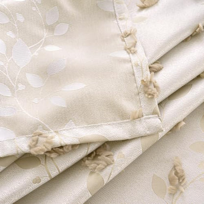 BGment Beige Jacquard Linen Curtains for Living Room 2 Panels - color: Beige, size: 52"W x 78"L (Pack of 2)