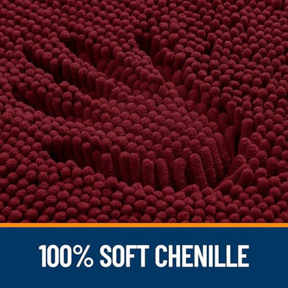 OLANLY Toilet Rugs U-Shaped 20x20, Soft Absorbent Chenille Contour Rugs - color: Burgundy, size: 20" X 20" Contour Rug