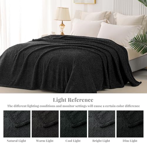 Whale Flotilla Soft Fleece Twin Size Bed Blanket, Black - color: Black, size: Twin(60x80 In)