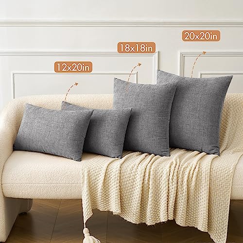 MIULEE Soft Chenille Throw Pillow Covers Dark Gray 16x16 Inch Pack of 2 - color: Medium Grey, size: 16" x 16" (Pack of 2)