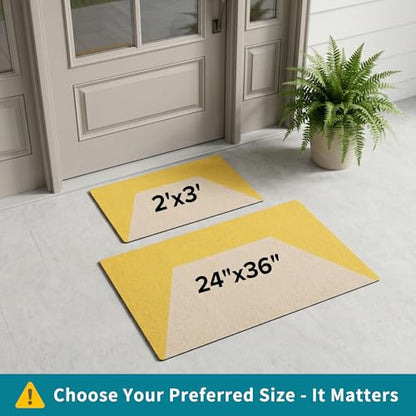 Sunflower Welcome Door Mat 24x36 Inch - color: Sunflower Dog