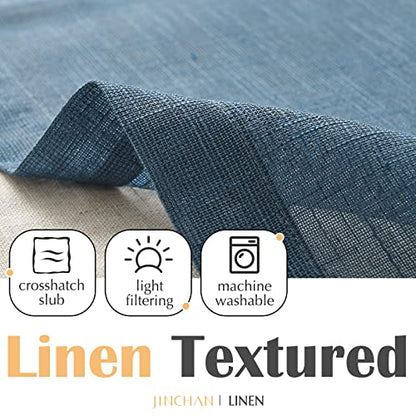jinchan Kitchen Valance Curtain Double Layers, 50x16, 1 Panel, Blue Gray - color: Double Layer | Blue Gray, size: 50"W x 16"L (Pack of 1)