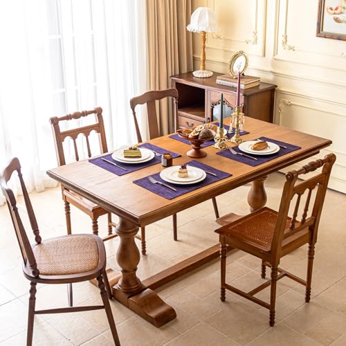KXN Placemats Set of 4, Durable Dual-Layer Fabric Table Mats, Purple - color: Purple