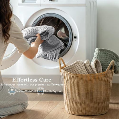 Exclusivo Mezcla 100% Cotton Throw Blanket for Couch, Light Grey - color: Light Grey, size: Throw (50" x 60")