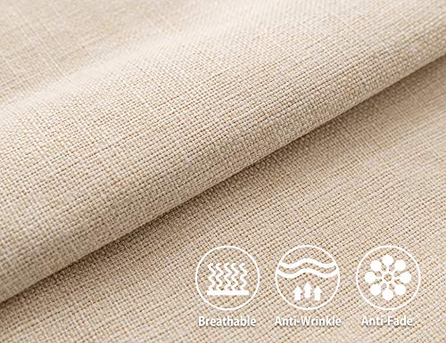 Stellhome Linen Throw Pillow Covers Square Solid Burlap Cushion Covers for Bed Couch Sofa Bench, 18 x 18 inch (45 cm), Beige, Set of 2 - color: Beige, size: 18" x 18" (Pack of 2)