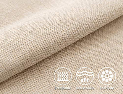 Stellhome Linen Throw Pillow Covers Square Solid Burlap Cushion Covers for Bed Couch Sofa Bench, 18 x 18 inch (45 cm), Beige, Set of 2 - color: Beige, size: 18" x 18" (Pack of 2)