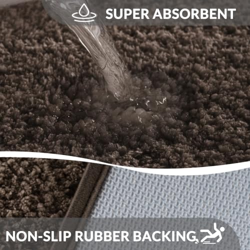 Exclusivo Mezcla Soft Absorbent Bathroom Rugs, Non-Slip Bath Mat, 24x36 - color: Coffee, size: 24"x36"(Rectangular)