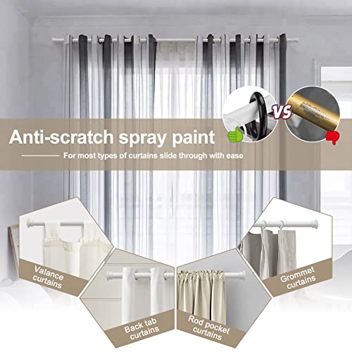White Curtain Rods for Windows 48 to 93” - 5/8 Inch Heavy Duty Metal Curtain Rods Set - Rustic Farmhouse Drapery Rods with Brackets - Matte - color: Matte White, size: 48-93" (1 Pack)