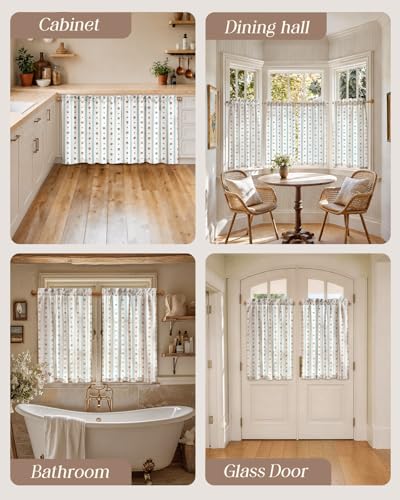 Miss Adola 40 Inch Length Kitchen Tier Curtains, Blue Striped - color: Blue Striped, size: 28"W x 40"L (Pack of 2)