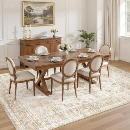 8x10 Area Rugs for Living Room: Washable Neutral Soft Beige Rug - color: Beige, size: 8' x 10' (Rectangular)