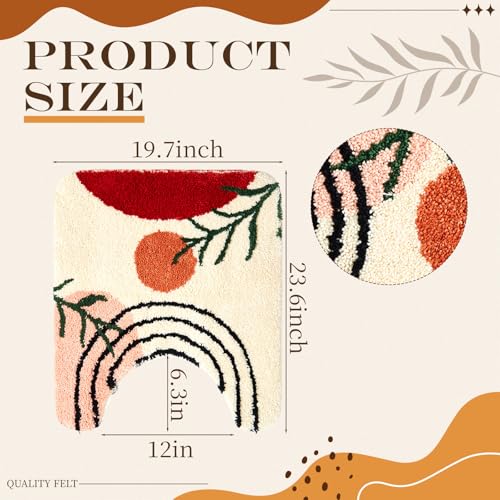 Drydiet U Shaped Toilet Rug Washable Cute Bath Mat 24x20,Boho Color - style: Boho Color