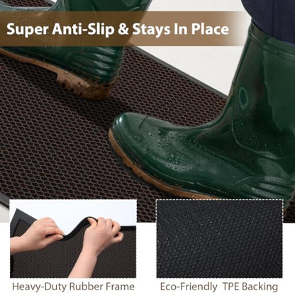 Front Door Mat Outside Entrance Welcome Mat 24"x36" Brown 2x3 ft - color: Brown, size: 24"x36"