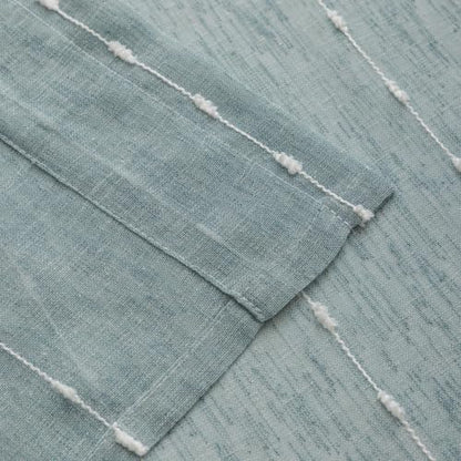 Blue Sheer Curtains 63 Inches Boho Striped Faux Linen 2 Panels - color: Blue, size: 52"W x 63"L (Pack of 2)