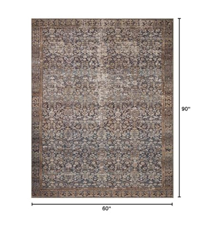 Loloi Amber Lewis Georgie Denim/Spice 5'-0" x 7'-6" Area Rug - color: Denim / Spice, size: 5' x 7'6" (Rectangular)