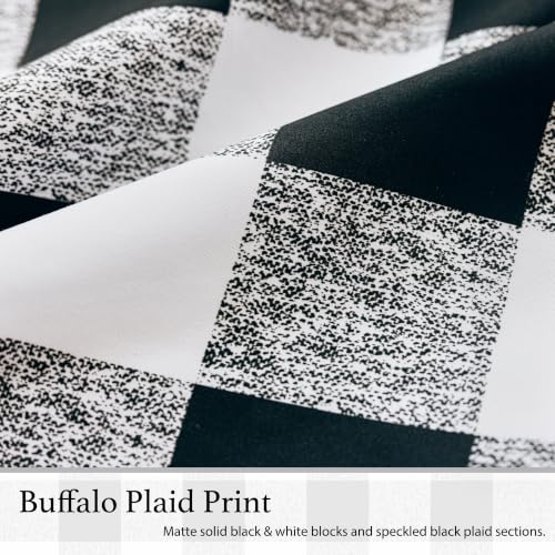 DriftAway Buffalo Plaid Blackout Curtains 2 Panels W52 x L96, Black - color: Black, size: 52"W x 96"L (Pack of 2)