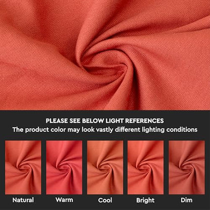 Encasa XO Table Runner 13"x72" Long | Cotton Canvas Fabric | Brick Solid Color | Machine Washable & Durable - color: Brick, size: 13x72 in