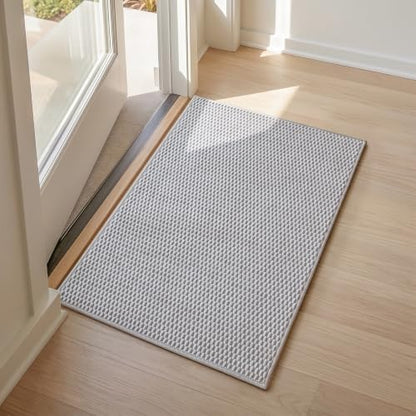 Sunfly 2x3 Entryway Rug with Non Slip Rubber Backing Light Grey - color: Light Grey, size: 2' x 3' (Rectangular)