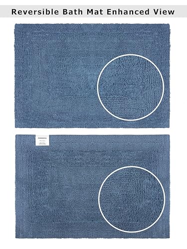 COTTON CRAFT Bath Rugs - 2 Pack Large 20x30 Plush Bath Mats - Azure Blue - color: Azure Blue, size: 20x30 Inches