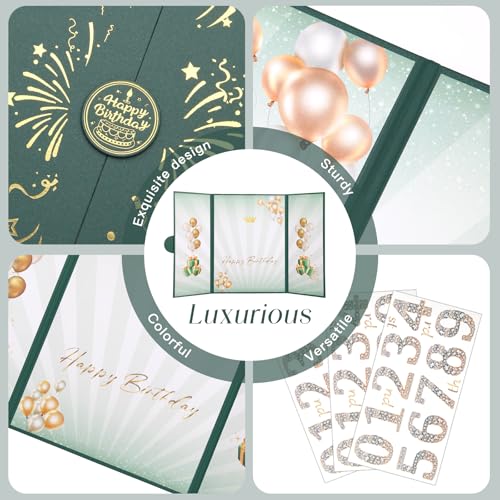 Green Gold Birthday Party Decoration 18"x12" Guest Sign in Book Alternative - color: Green