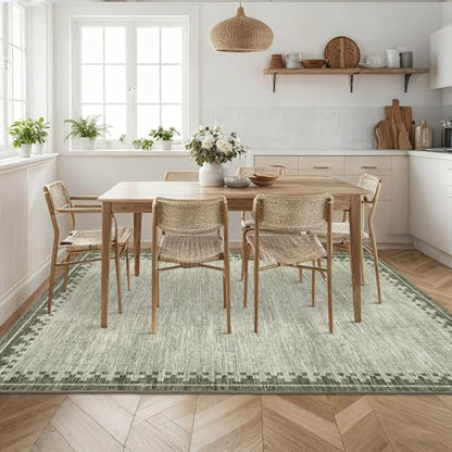 GarveeHome 10x13 Large Area Rug for Living Room Washable Low Pile Carpet - color: Green, size: 10' x 13' (Rectangular)