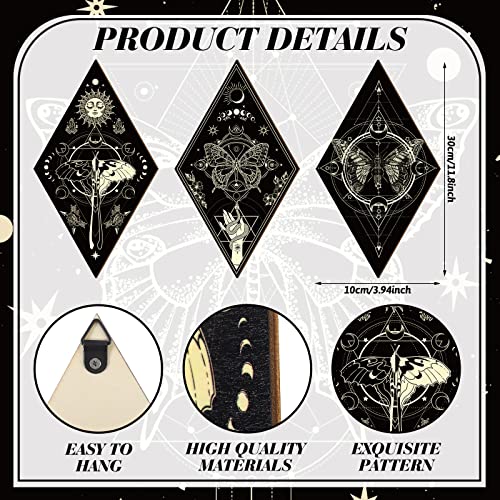 Sintuff Mushroom Wall Art Gothic Boho Sun Moon Phases Decor,Mysterious - style: Mysterious