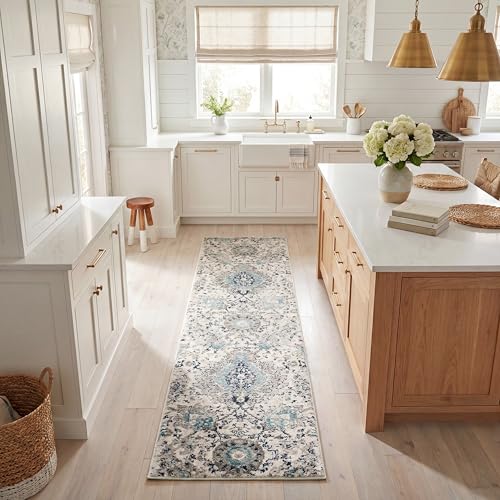 SAFAVIEH Madison Collection Runner Rug - 2'3" x 14', Cream & Light Grey, Boho Chic Glam Paisley Design, Non-Shedding & Easy Care, Ideal for High Traffic Areas in Living Room, Bedroom (MAD600C) - color: Cream/Light Grey, size: 2'3" x 14' (Runner)