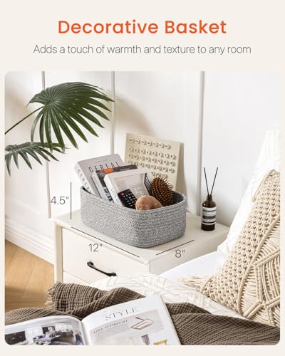 KALLAX Small Woven Storage Basket for Organizing, 12 x 8 x 4.5 inch, 3 Pack - color: Mixed Grey, size: 12"L x 8"W x 4.5"H