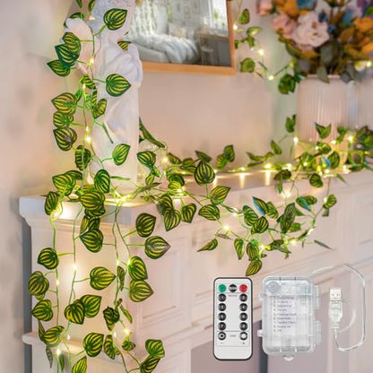 suddus 33FT Watermelon Vines with Lights Battery&USB Powered Copper Wire - color: Watermelon, size: 100 LED-Battery
