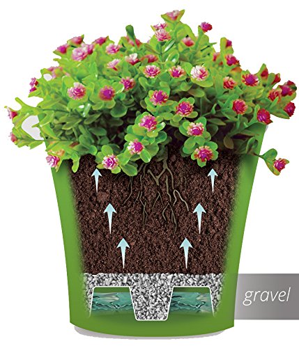 Santino Self Watering Planters Arte 4.3 Inch White/Purple Flower Pots Set of 4 - color: White/Purple - Set of 4, size: 4.3-Inch