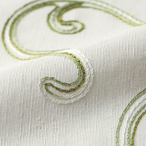 VOGOL Green Vine Embroidered Kitchen Tier Curtains, W30 x L30, 2 Panels - color: Green, size: 30"W x 30"L (Pack of 2)