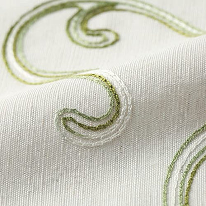 VOGOL Green Vine Embroidered Kitchen Tier Curtains, W30 x L30, 2 Panels - color: Green, size: 30"W x 30"L (Pack of 2)