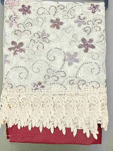 Generic 3-Piece Set Embroidered Window Curtain 2 Panels 1 Valance for Kitchen Restaurant Bar BR (Burgundy BR-01) - color: Burgundy Br-01