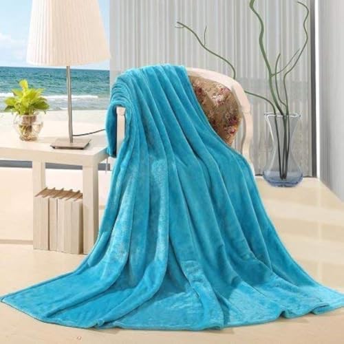 DiamondHome Super Soft Warm Light Weight Fleece Throw Blanket for Couch/Sofa/Bed/Chair in Living Room & Bed Room, 50" x 60" (Turquoise) - color: Turquoise