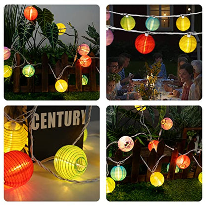 Vigdur Lantern String Lights, 10 Multicolor Lanterns Patio Lights, 9.8FT - color: Multicolor