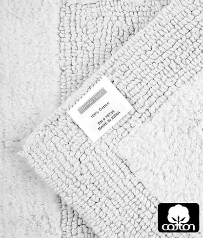 COTTON CRAFT 2 Pack Reversible Bath Mat - Soft Plush Bath Rug -17x24- White - color: White, size: 17x24 Inches