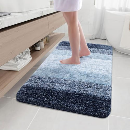 Arotive Microfiber Bathroom Rugs, Shaggy Soft Absorbent Bath Rug, 44x32 - color: Airy Blue, size: 44" X 32"