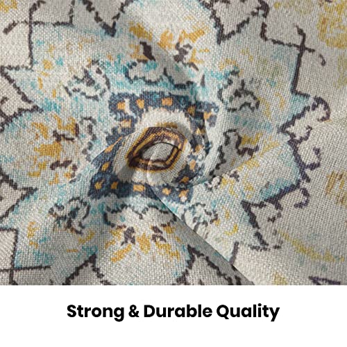 Blue Yellow Carpet Pattern Boho Pillow Covers 16x16 Set of 2 - color: Boho-6, size: 16" x 16" (Pack of 2)