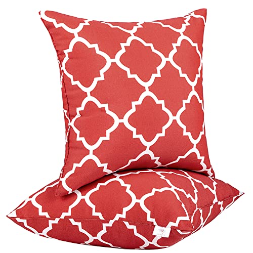 JMGBird Outdoor Accent Pillows Throw Pillows with Inserts Included - color: Red