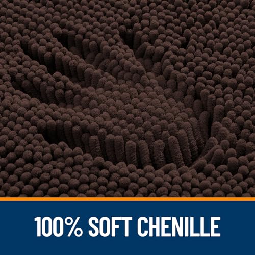 OLANLY Toilet Rugs U-Shaped 20x20, Soft Absorbent Chenille Contour Rugs - color: Brown, size: 20" X 20" Contour Rug