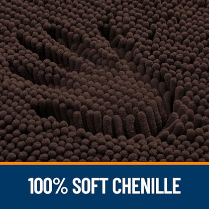 OLANLY Toilet Rugs U-Shaped 20x20, Soft Absorbent Chenille Contour Rugs - color: Brown, size: 20" X 20" Contour Rug