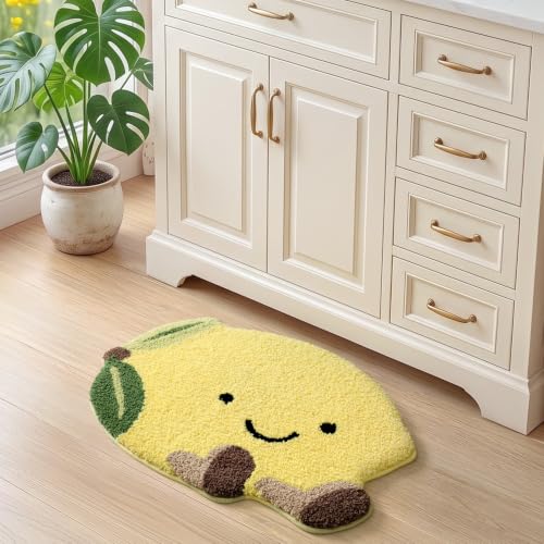 LUMI Cute Bathroom Rug, Absorbent Non Slip Bath Mat, 20.5"x29", Lemmy - color: Fruit-lemmy