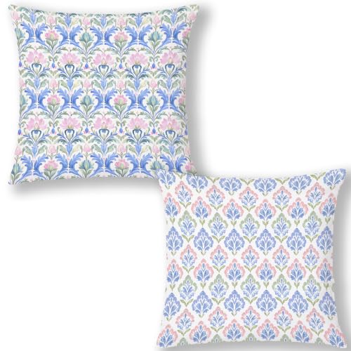 Pink and Blue Green Pillow Covers 18x18, Girls Room Decor - color: Blue Pink and Green-4, size: 18" x 18" (Pack of 1)